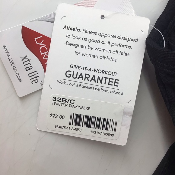 Athleta Black Twister Tankini Top NWT - Picture 3 of 4